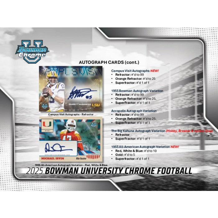 2025 Bowman University Chrome Football Jumbo Box