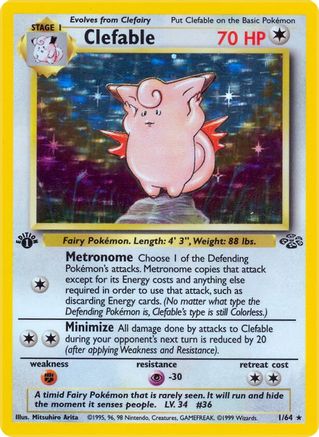 Clefable (1) 001/64 - 1st Edition Holofoil Jungle - Holo Rare