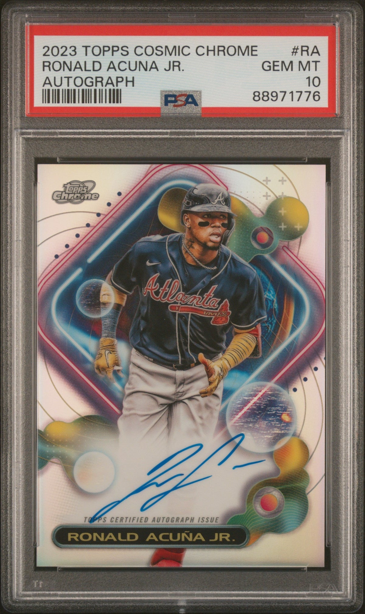 Ronald Acuna Jr 2023 Topps Cosmic Chrome Auto PSA 10