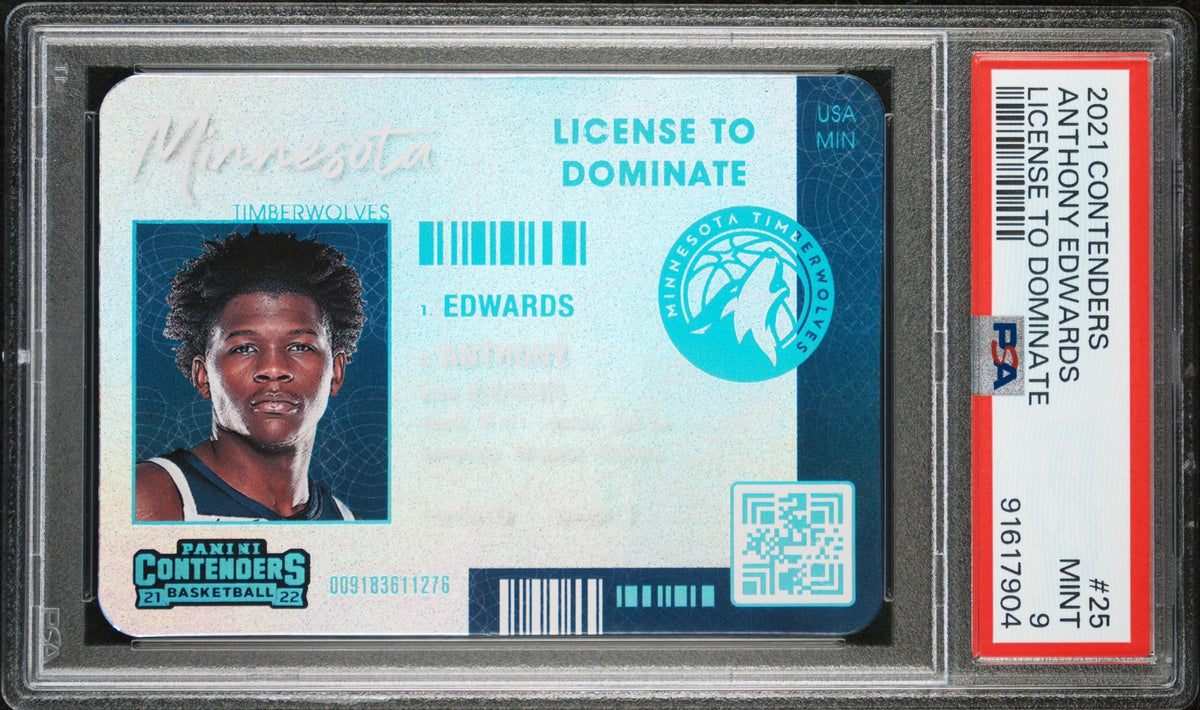 Anthony Edwards 2021-22 Panini Contenders License To Dominate Case Hit SSP #25 PSA 9