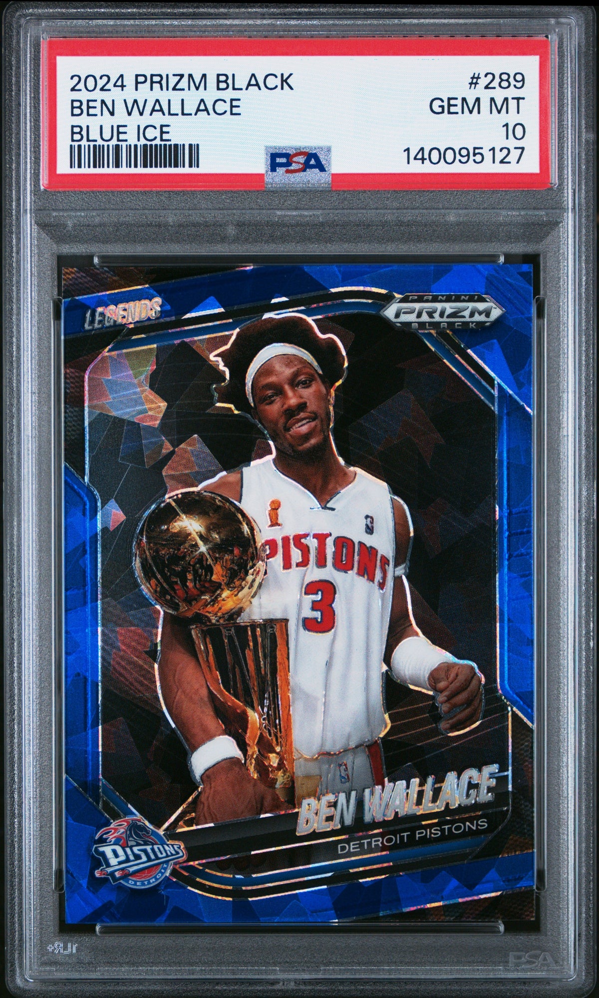 Ben Wallace 2024-25 Panini Prizm Black Blue Ice SP 117/125 PSA 10