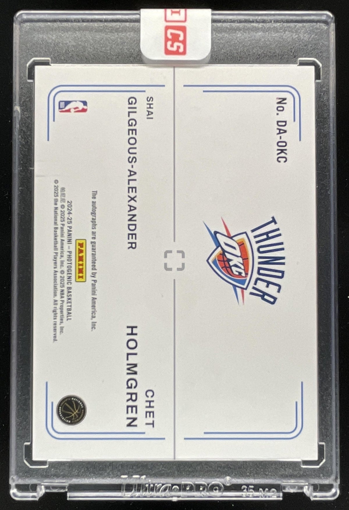 2024-25 Photogenic Dual #DA-OKC Chet Holmgren Shai Gilgeous-Alexander Auto
