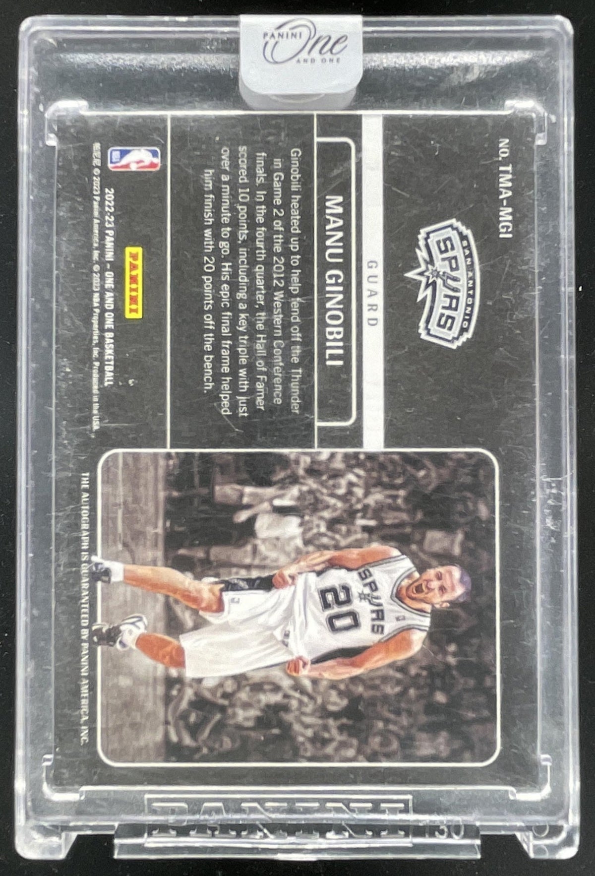 2022 One & One Timeless Moments Horizontal Red #TMA-MGI Manu Ginobili Auto /35