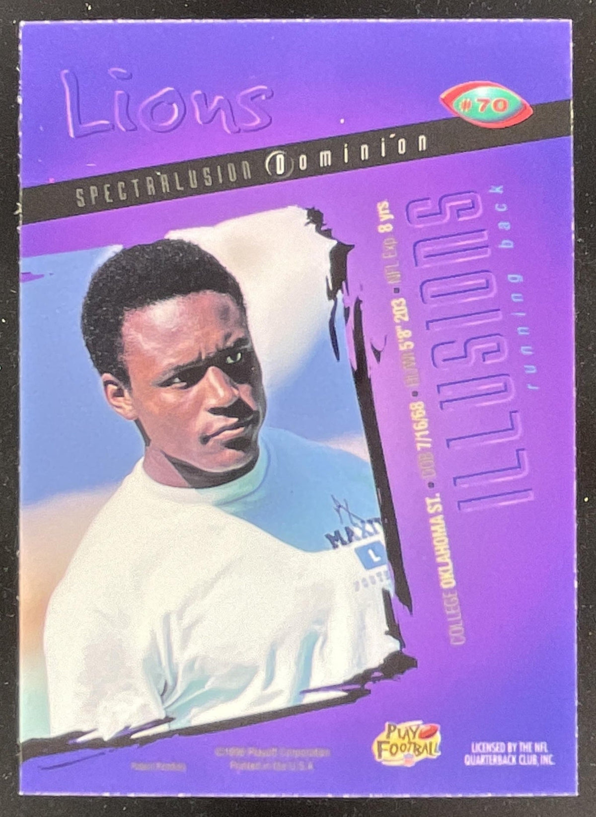 1996 Playoff Illusions Spectralusion Dominion #70 Barry Sanders