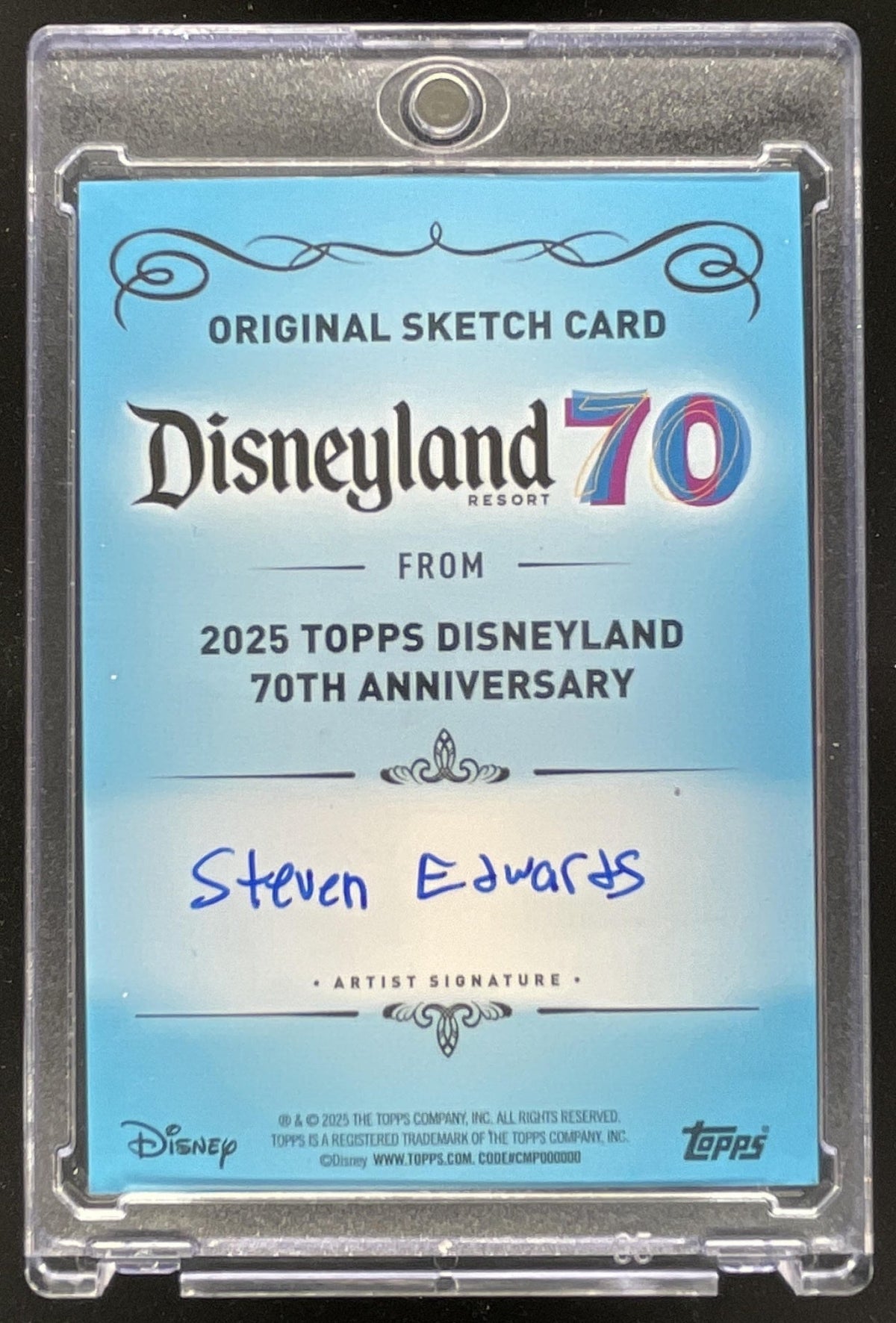 2026 Topps Disneyland 70th Anniversary Sketch King Mickey Steven Edwards 1/1