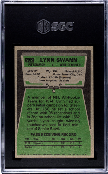 Lynn Swann 1975 Topps #282 SGC 8
