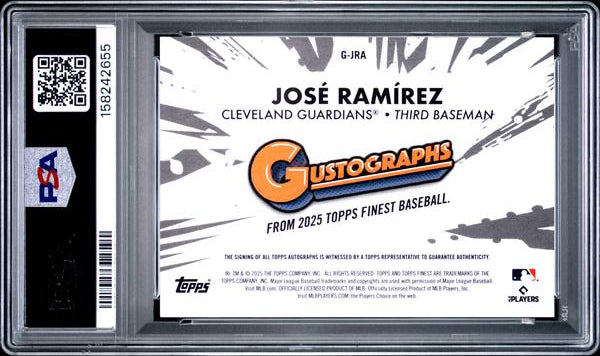 Jose Ramirez 2025 Topps Finest Gustographs 17/25 #GJRA PSA 10