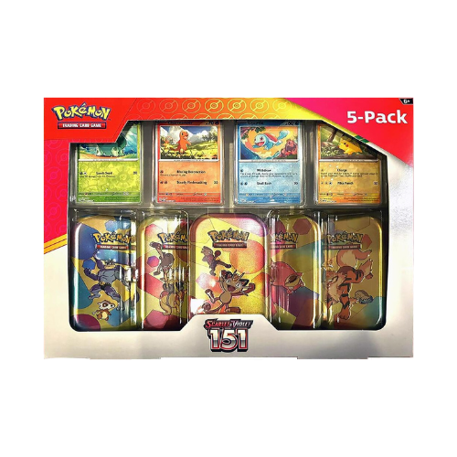 Pokemon Scarlet & Violet 151 5 Mini Tins 4 Promos Costco Exclusive Box