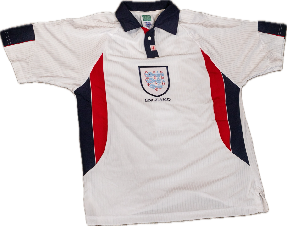 David Beckham Autographed #7 England 1998 Replica Home Jersey