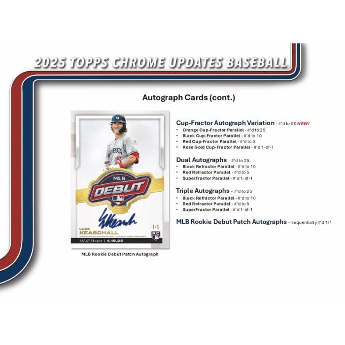 2025 Topps Chrome Update Series Baseball Mega 20-Box Case