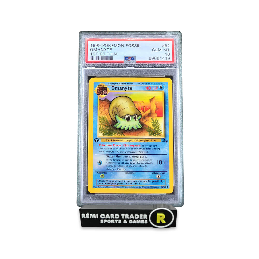 POKÉMON 1999 OMANYTE (FOSSIL 1ST EDITION) #52 PSA GEM MT 10