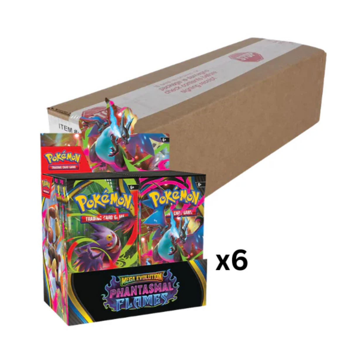 Pokémon TCG - Mega Evolution ME02 - Phantasmal Flames - Booster Box Case of 6