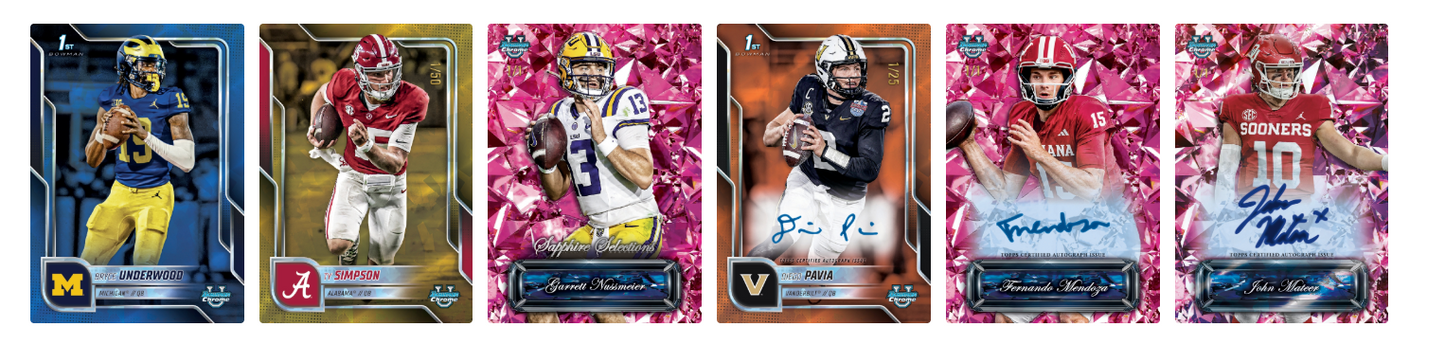2025 Bowman University Chrome Football Sapphire Edition Box