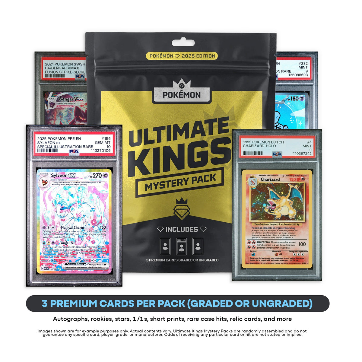 Ultimate Kings - Pokemon Mystery Pack (3) Premium Cards Value $250-$2500+