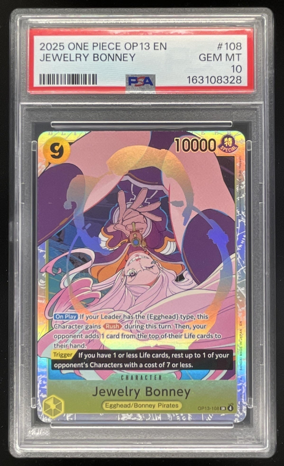 2025 One Piece Carrying On His Will Alternate Art #108 Jewelry Bonney SP PSA 10