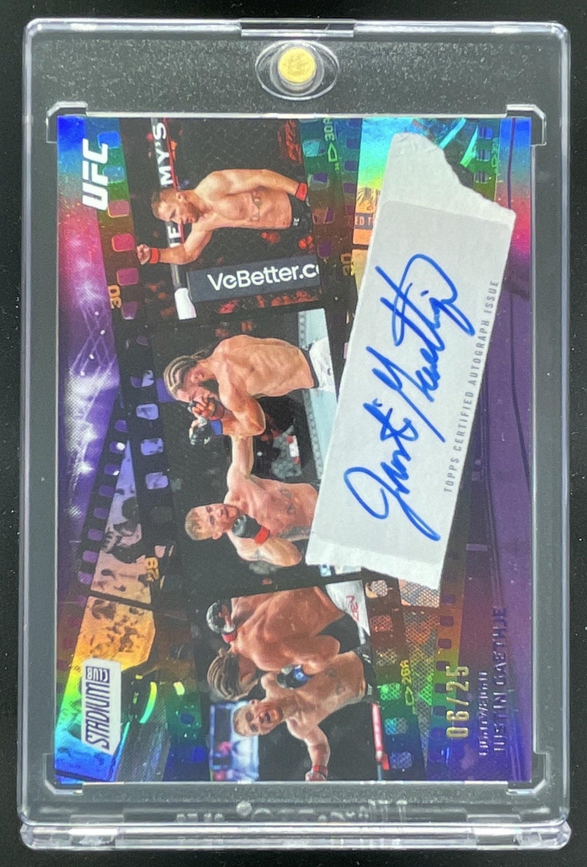 2026 Topps UFC Stadium Club Fight Motion Purple #FMA-JG Justin Gaethje Auto /25