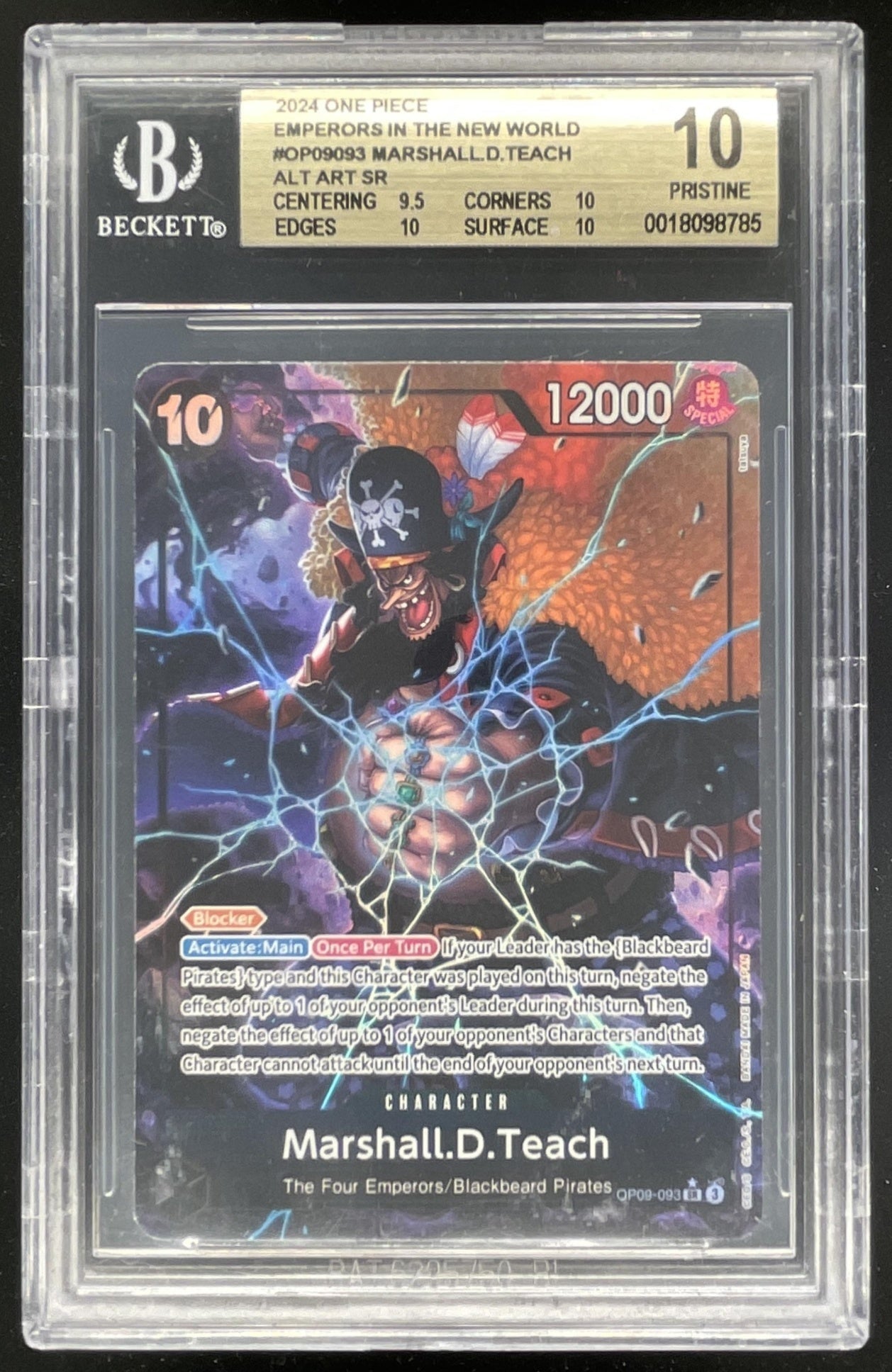 2024 One Piece Super Rare #093 Marshall.D.Teach Alternative Art BGS 10