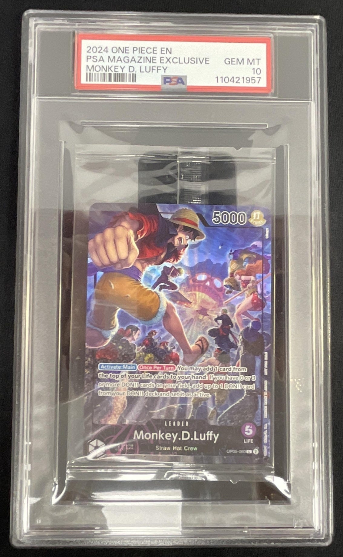 2024 One Piece PSA Magazine Exclusive Promo #OP05-060 Monkey D. Luffy PSA 10
