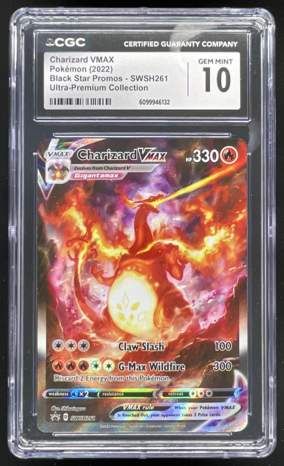 Pokemon Sword & Shield Black Star Promos #SWSH261 Charizard VMAX 2022 CGC 10