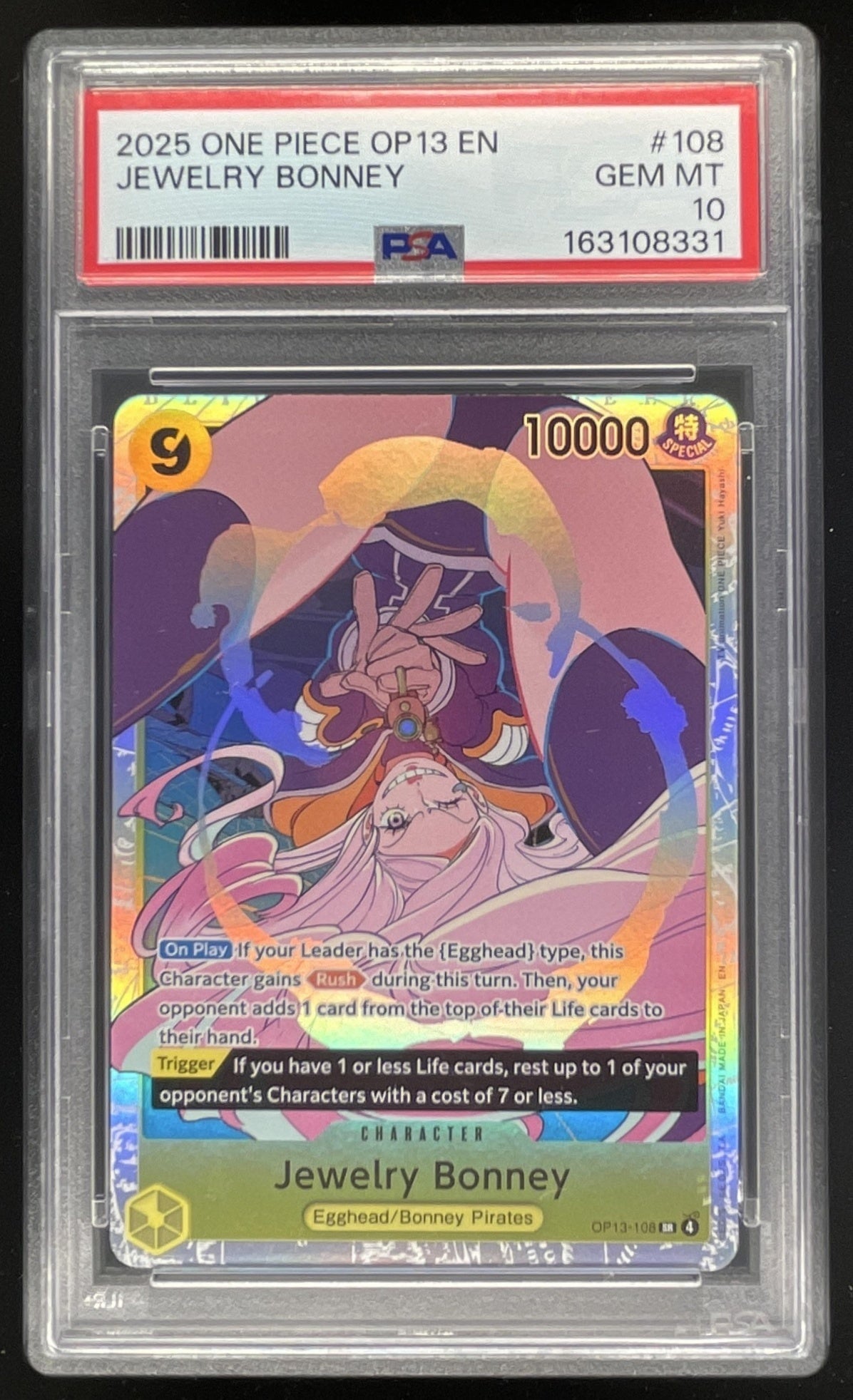 2025 One Piece Carrying On His Will Alternate Art #108 Jewelry Bonney SP PSA 10