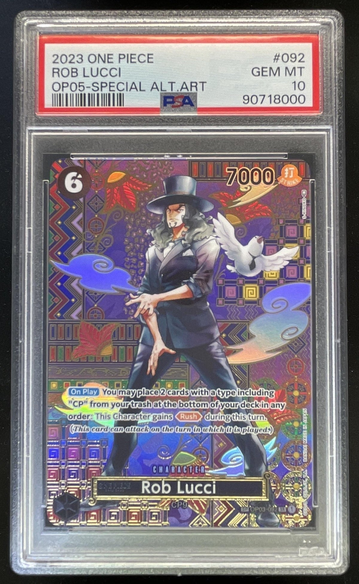2023 One Piece Rob Lucci OP05-Special Alternate Art PSA 10