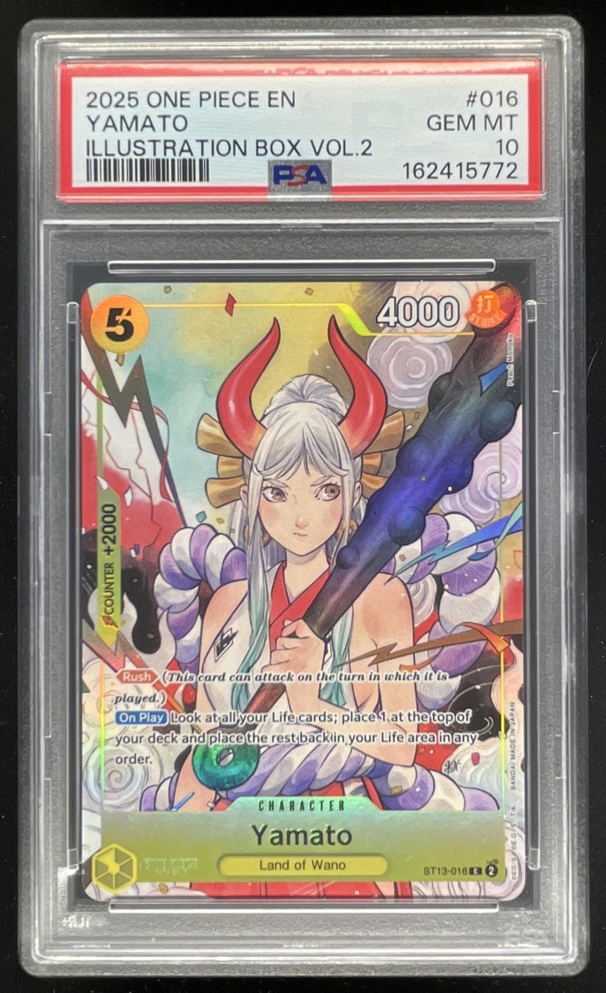 2025 One Piece #ST13-016 Yamato Illustration Box Vol.2 PSA 10