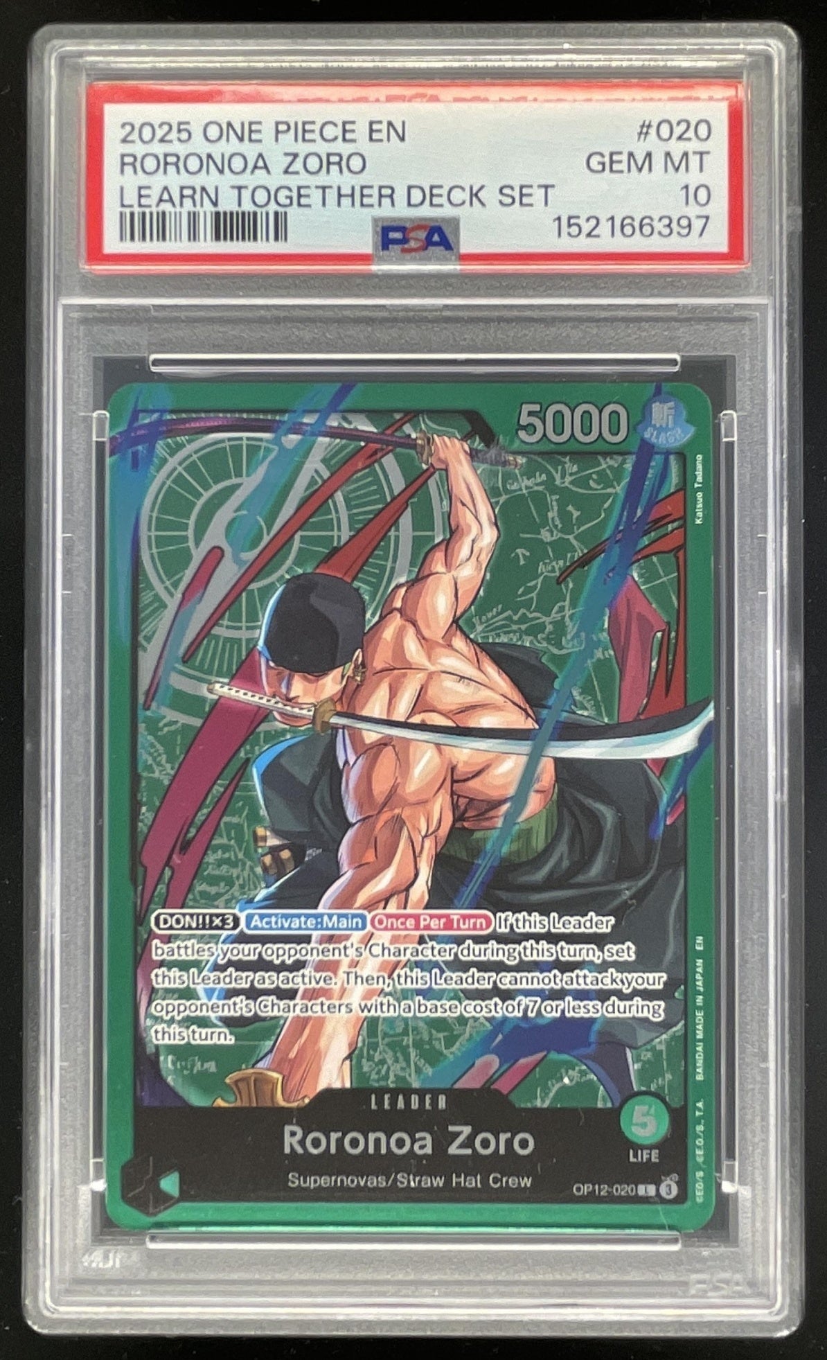 2025 One Piece Legacy Master Alternate Art Learn Together Roronoa Zoro PSA 10