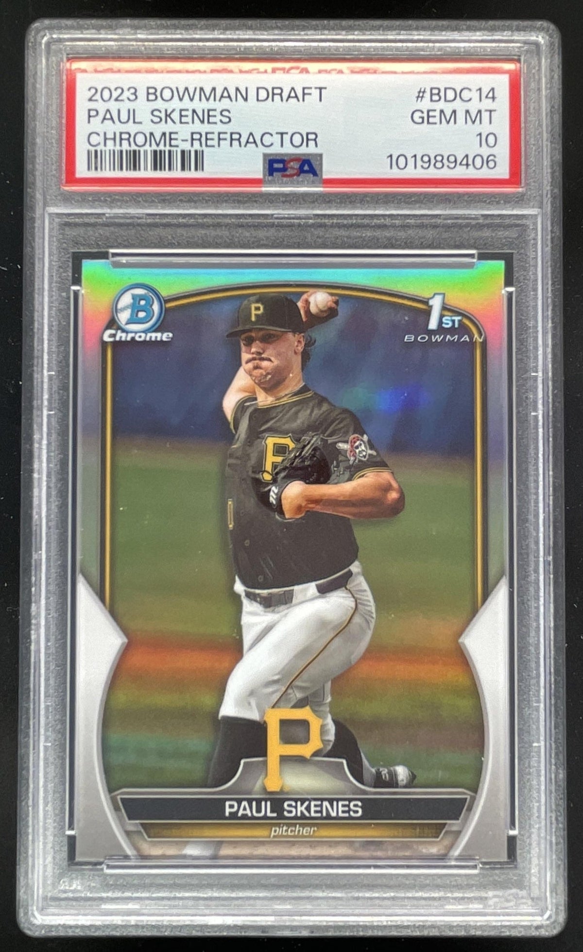 2023 Bowman Draft Chrome Refractor #BDC-14 Paul Skenes RC PSA 10