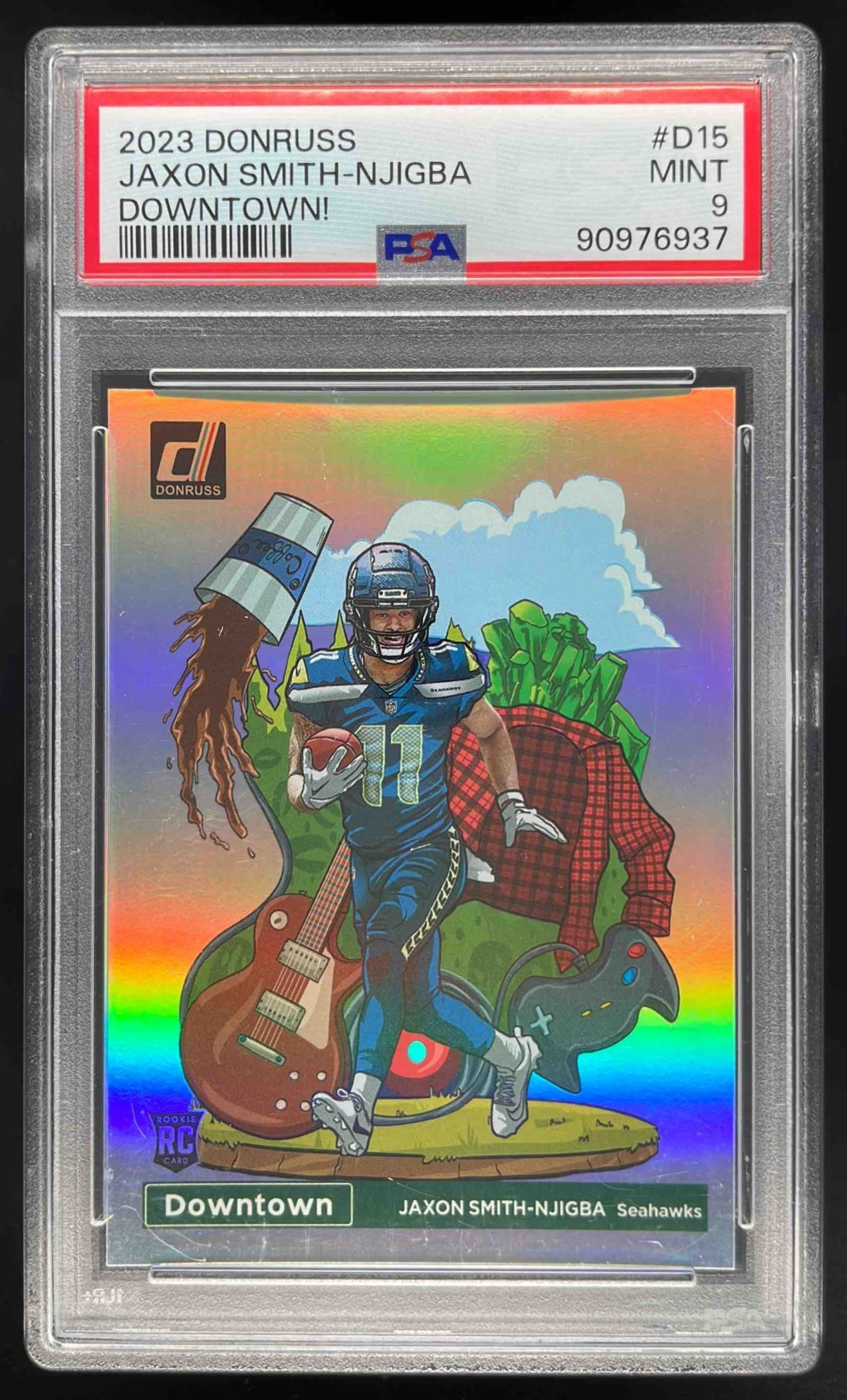 2023 Panini Donruss Downtown! SSP #D-15 Jaxon Smith-Njigba RC PSA 9