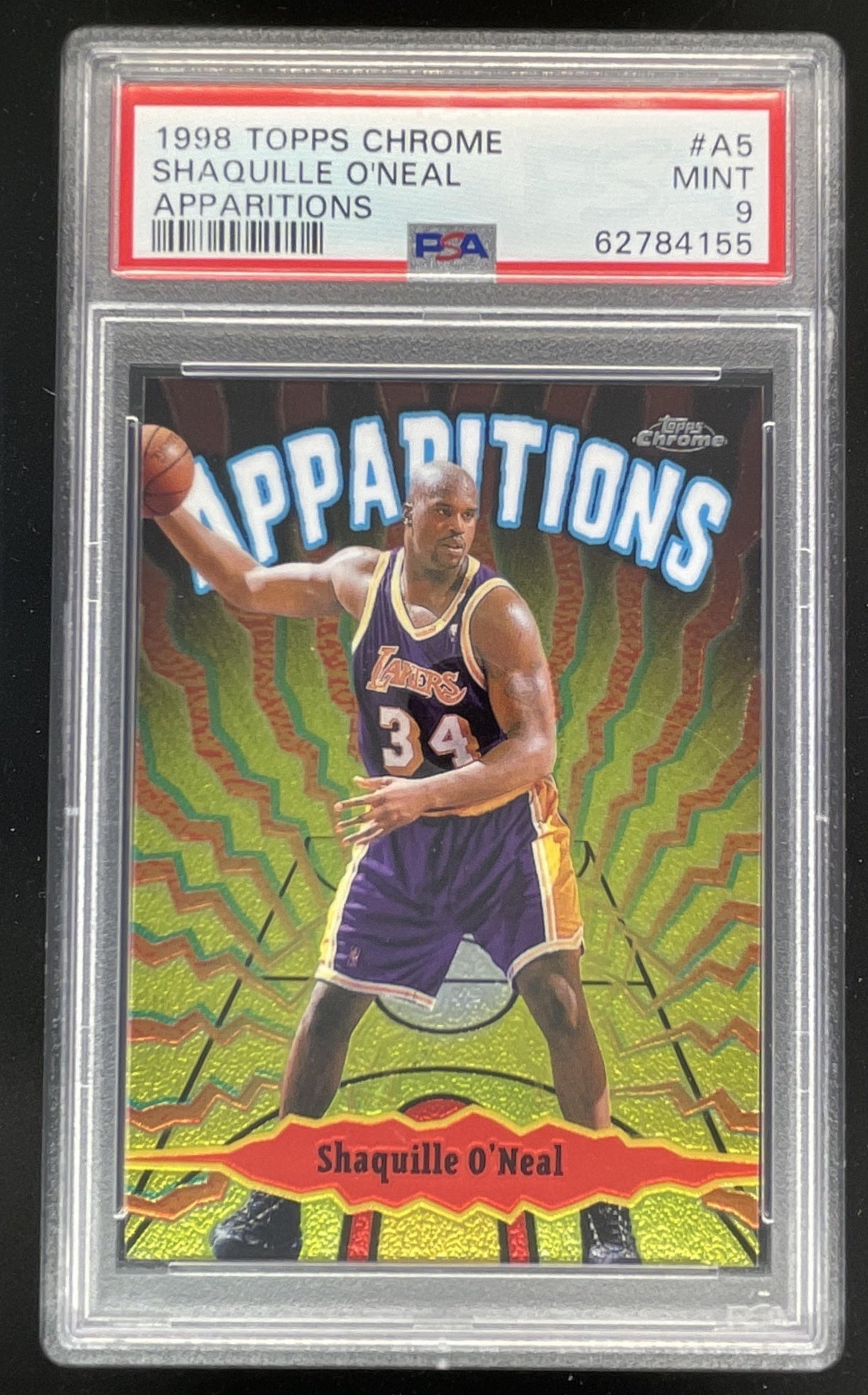 1998-99 Topps Chrome Apparitions #A5 Shaquille O'Neal PSA 9