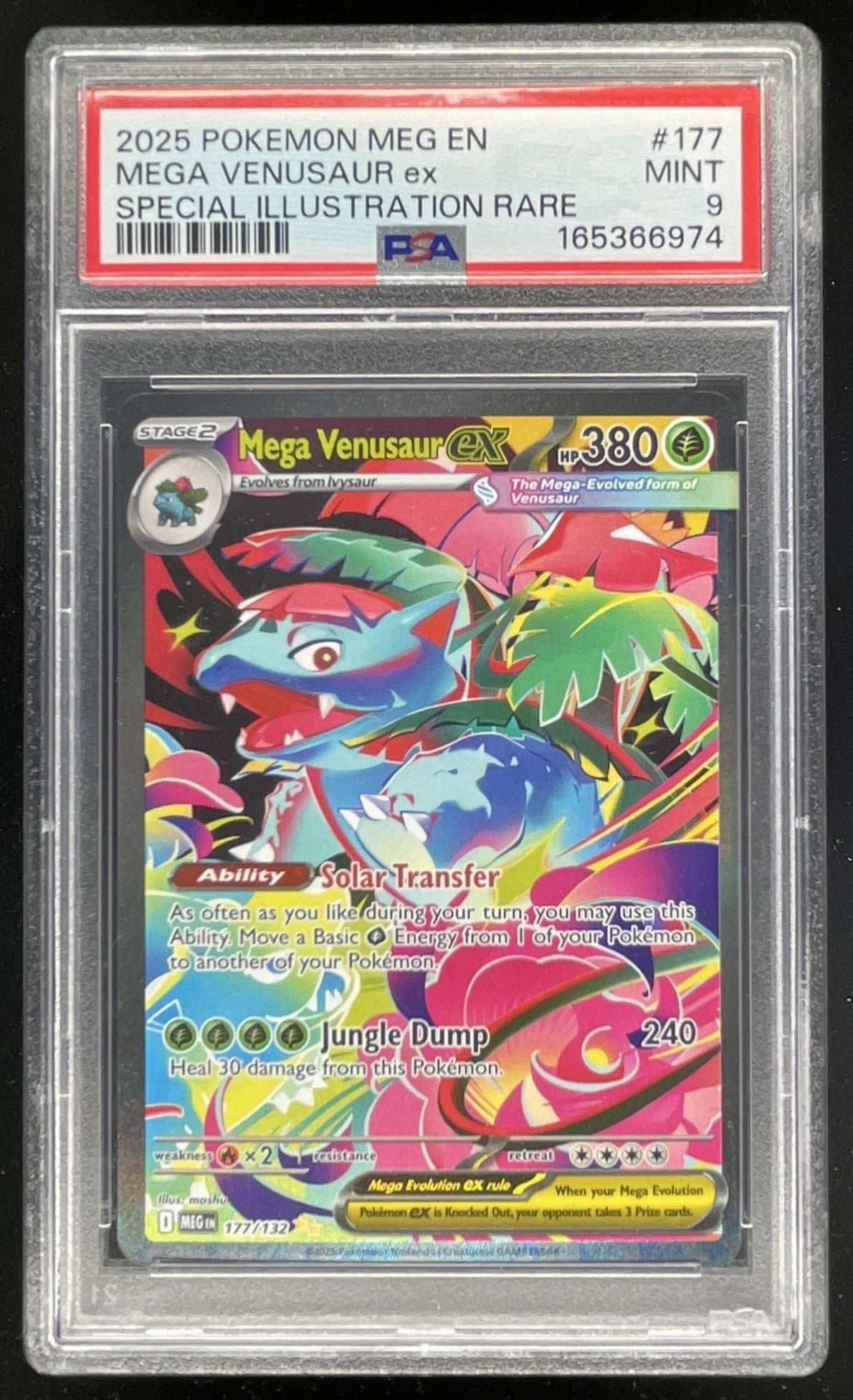 2025 Pokemon Mega Evolution #177/132 Mega Venusaur ex Special Illustration PSA 9
