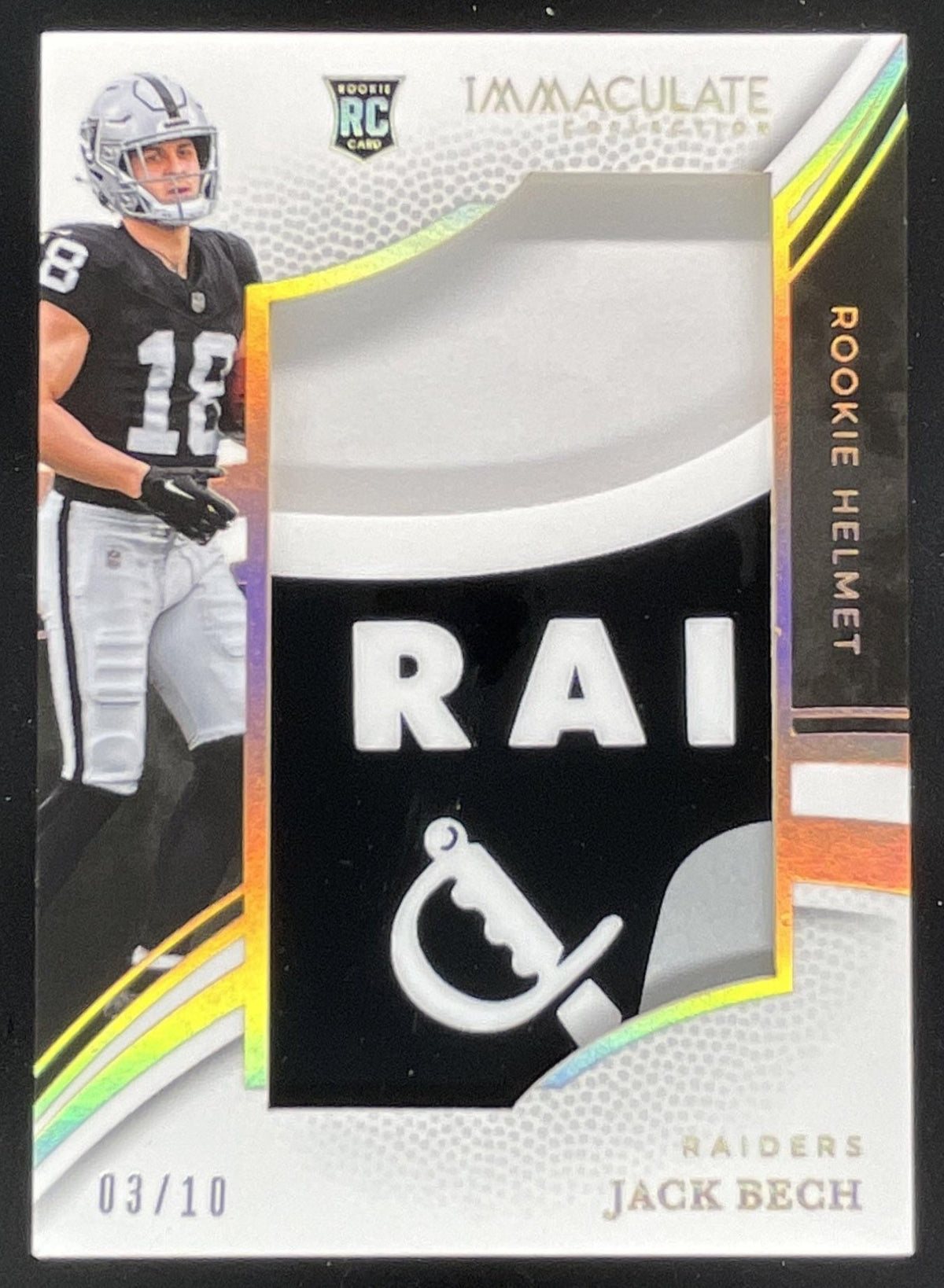 2025 Panini Immaculate Collection Rookie Helmet #10 Jack Bech RC /10
