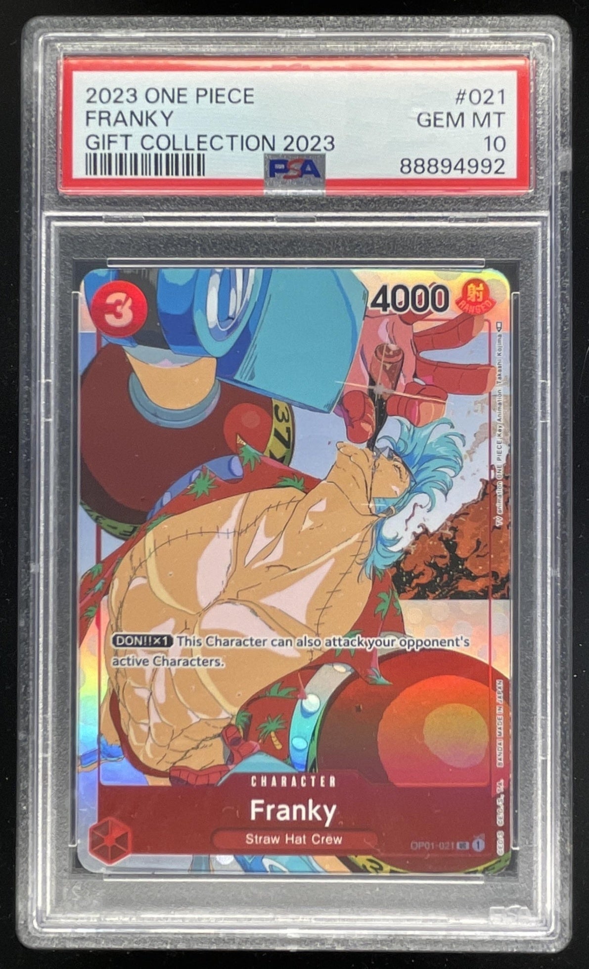 2022 One Piece Romance Dawn #OP01-021 Franky Uncommon PSA 10