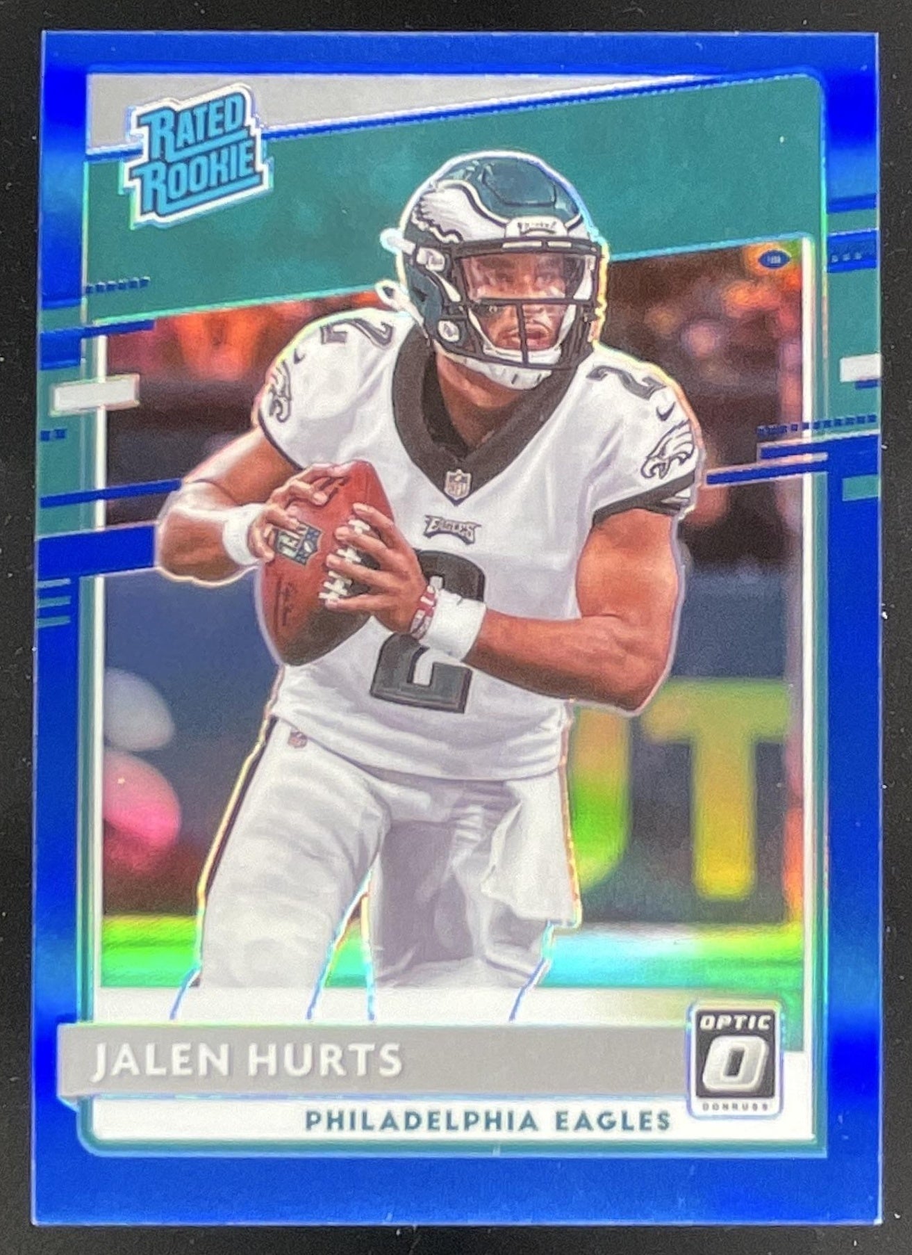 2020 Panini Donruss Optic Blue Prizm #164 Jalen Hurts RC /179