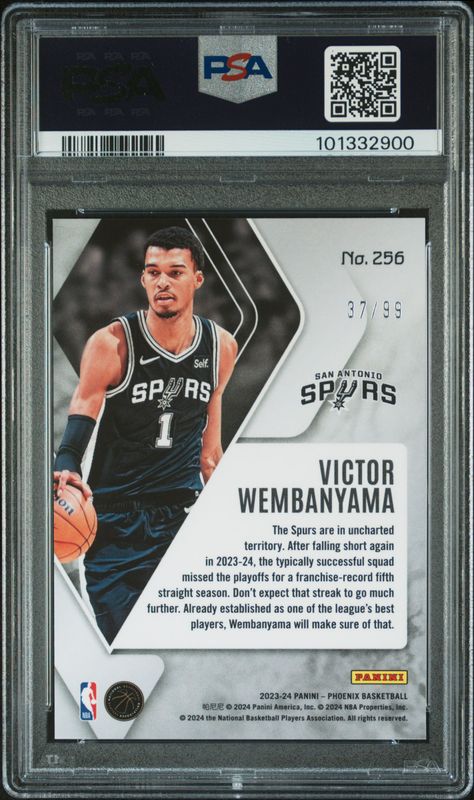 2023 Panini Phoenix Victor Wembanyama #256 Orange PSA 10