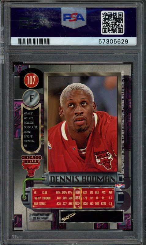 1997 Metal Universe Dennis Rodman #107 PSA 9
