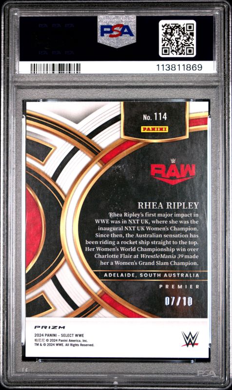 2024 Panini Select WWE Rhea Ripley #114 Gold Flash PSA 10