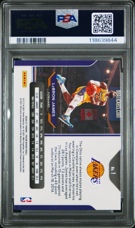 2020 Panini Prizm LeBron James #1 PSA 10