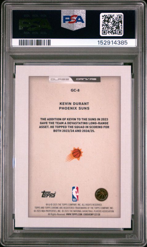 2025 Topps Chrome Glass Canvas Kevin Durant #GC-8 PSA 10
