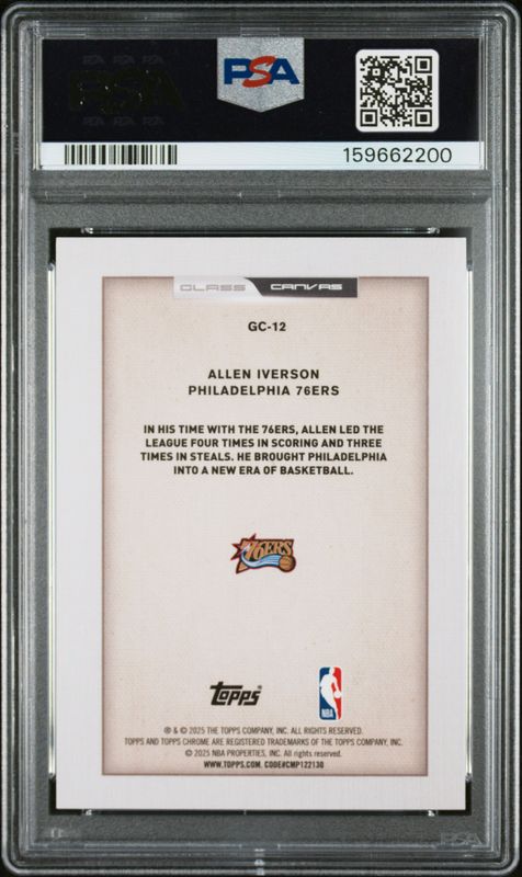 2025 Topps Chrome Glass Canvas Allen Iverson #GC-12 PSA 10
