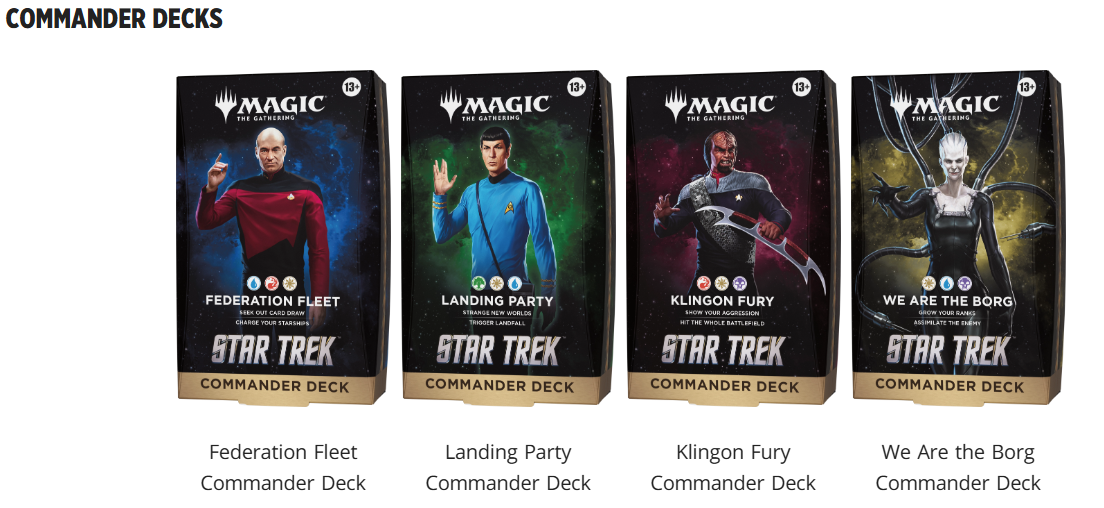 Magic the Gathering - Star Trek - Commander Decks (Set of 4)