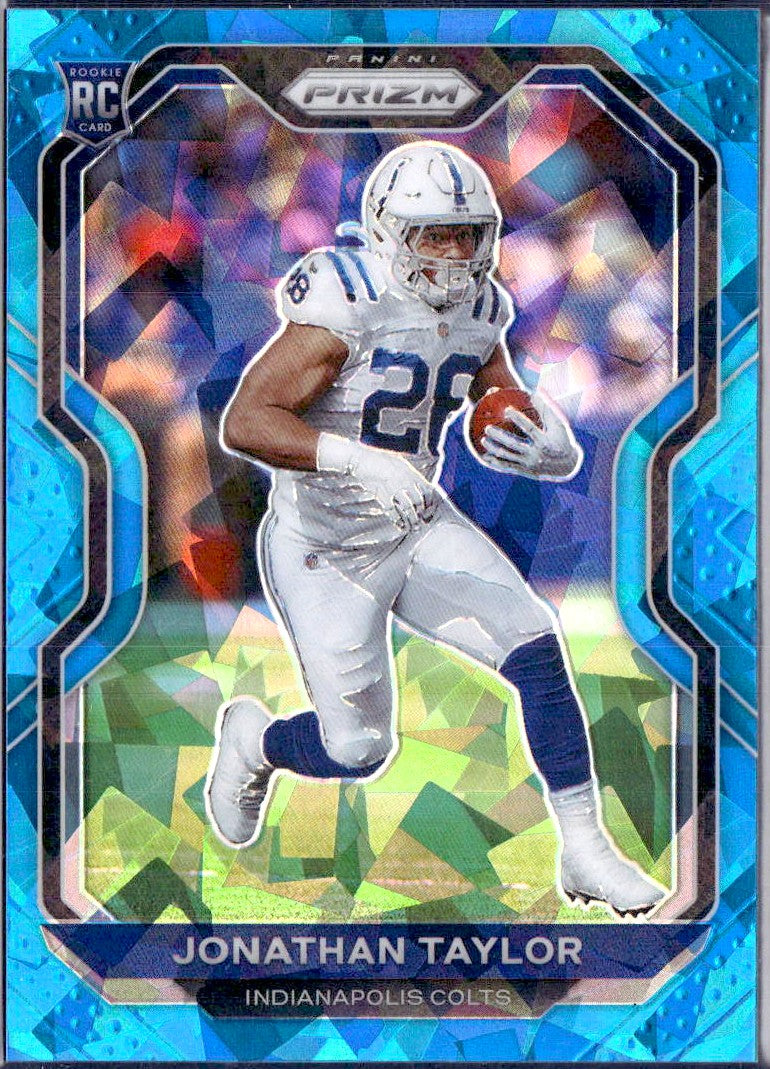 Jonathan Taylor RC 2020 Panini Prizm Blue Ice Rookie SP 45/99