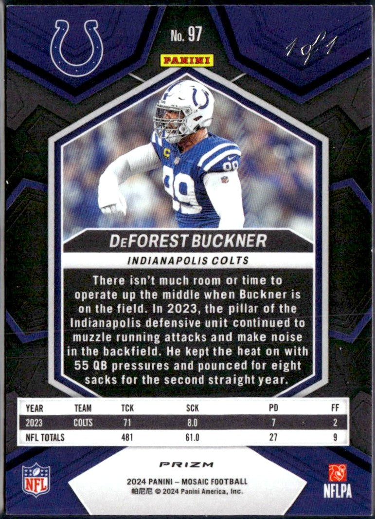 Deforest Buckner 2024 Panini Mosaic Nebula Prizm SP 1/1