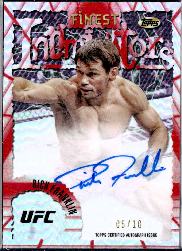 Rich Franklin 2024 Topps Finest UFC Red Intimidators Auto SP 5/10
