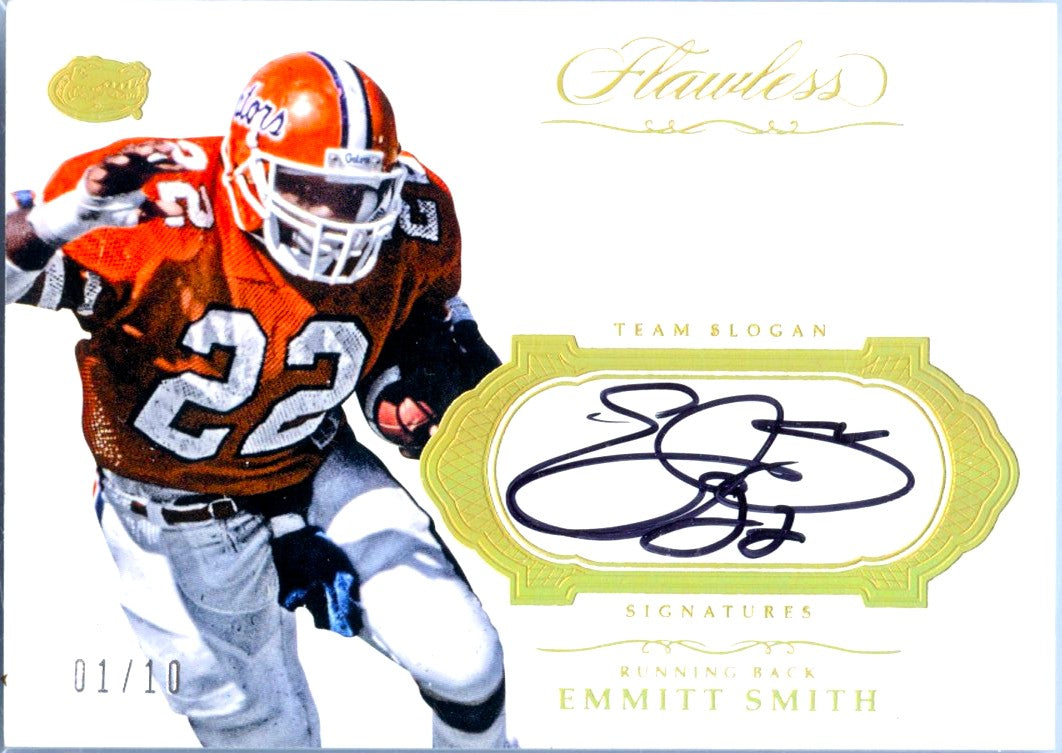 Emmitt Smith 2017 Flawless Collegiate Team Slogan Auto SP 1/10