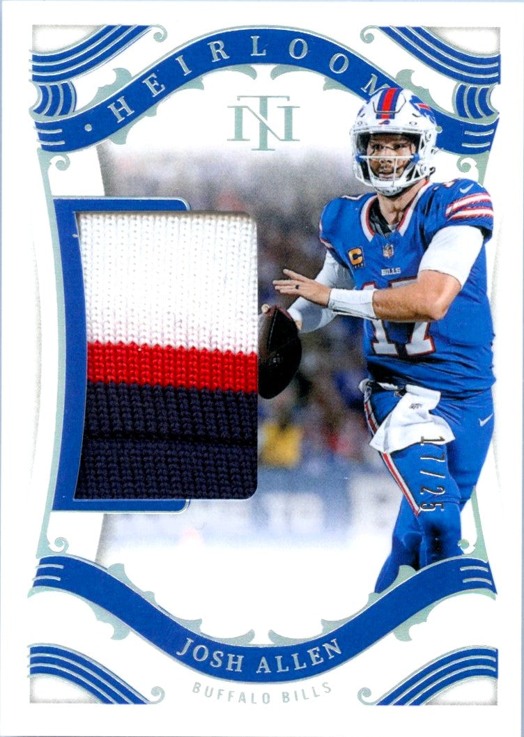 Josh Allen 2025 National Treasures Heirloom Patch Jersey # SP 17/25