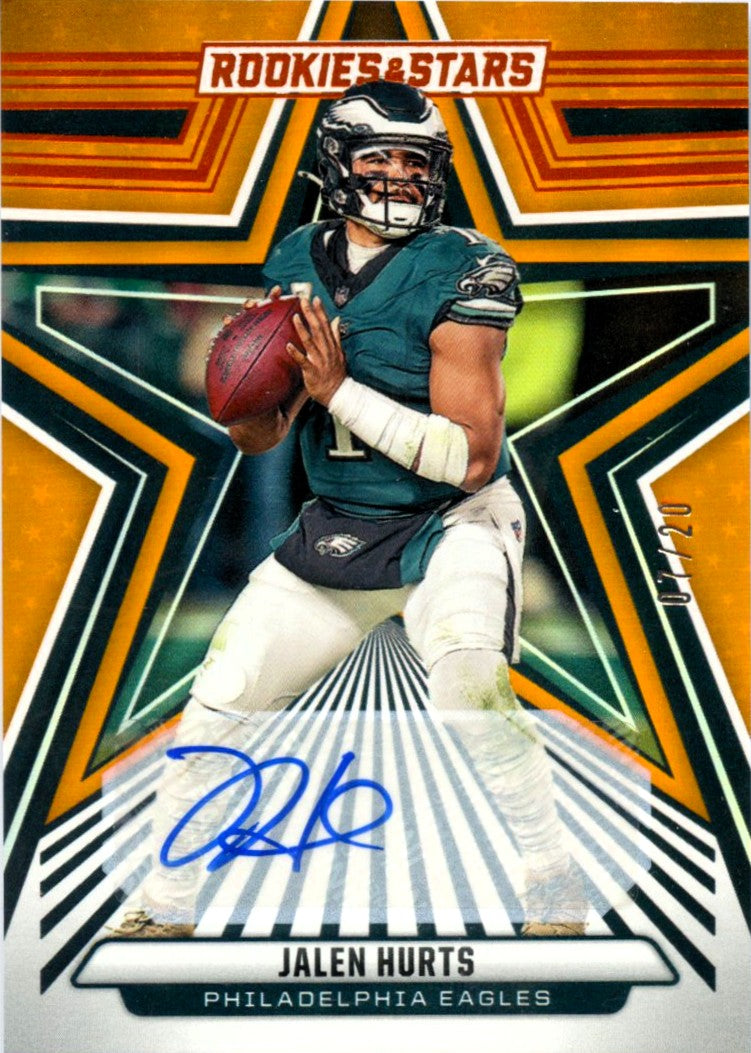 Jalen Hurts 2024 Panini Rookies & Stars Orange Auto SP 7/20