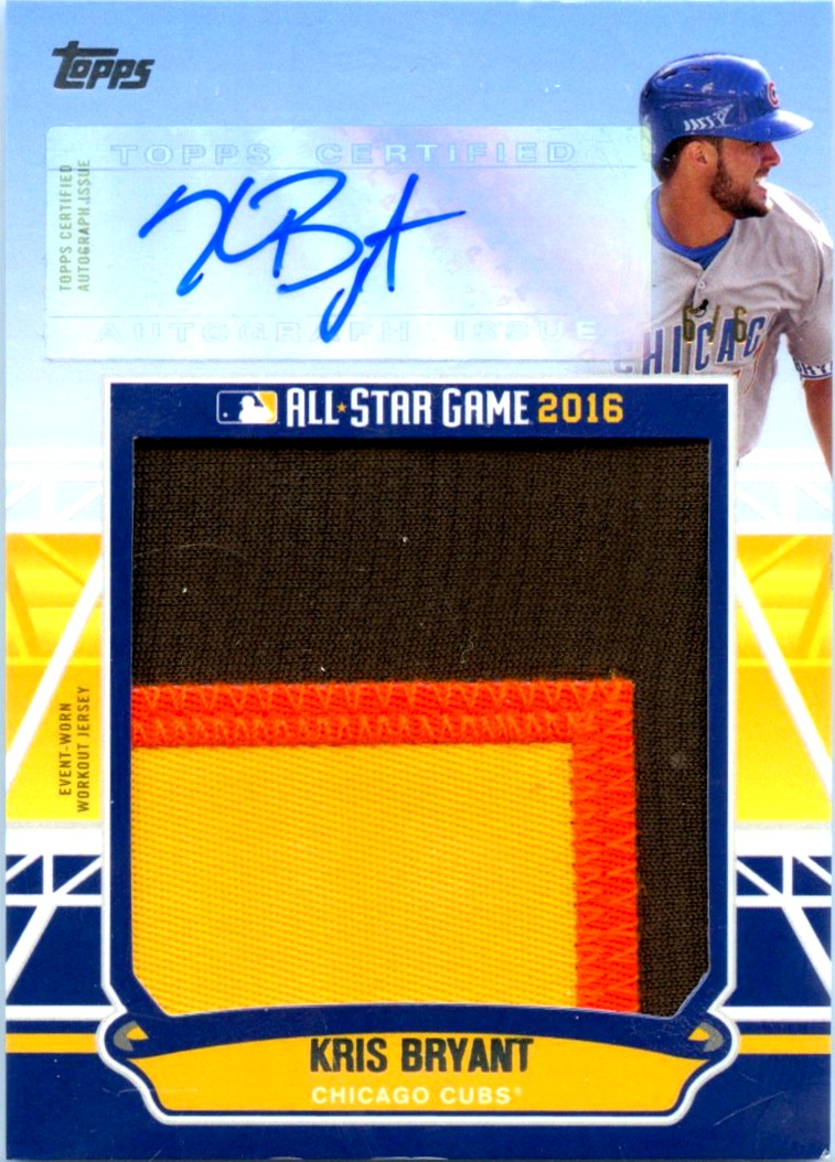 Kris Bryant 2016 Topps All Star Game Event Used Patch Auto SP 6/6