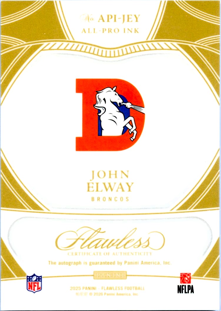 John Elway 2025 Flawless Ruby Red All Pro Ink Auto SP 8/15