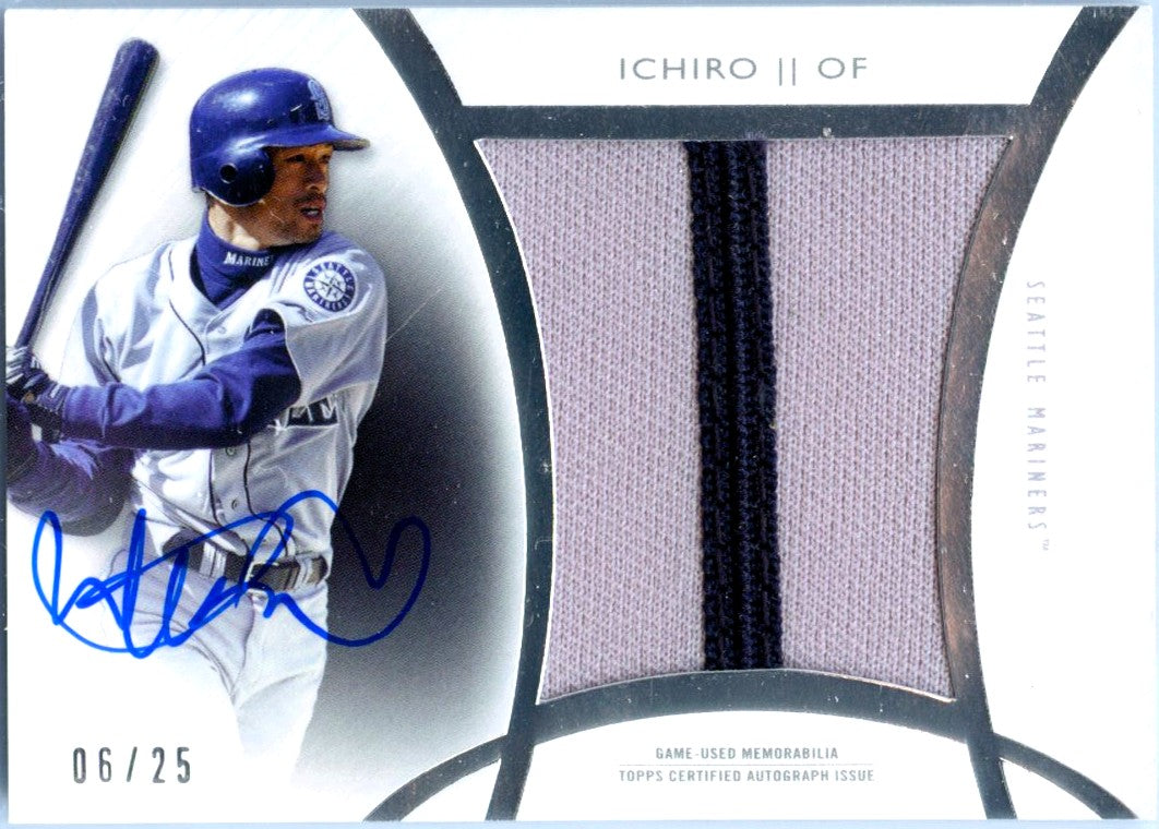 Ichiro 2017 Topps Diamond Icons Game Used Patch Auto SP 6/25